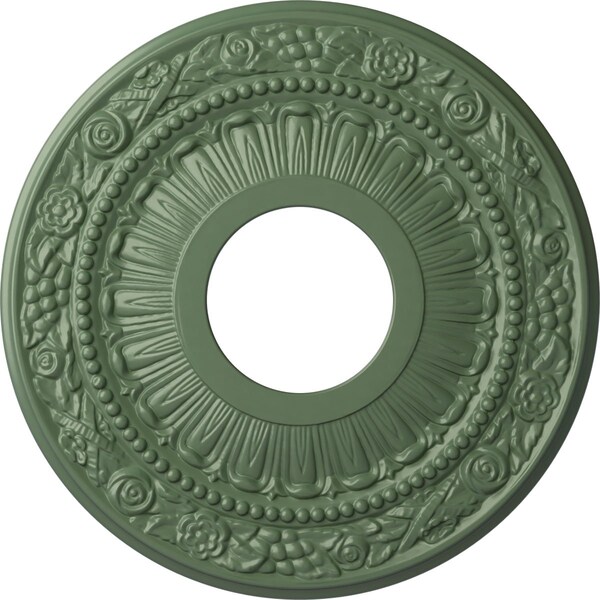 Ekena Millwork Nadia Ceiling Medallion (Fits Canopies up to 4 7/8"), 12 1/8"OD x 3 5/8"ID x 7/8"P, Athenian Green CM12NAAGF - main